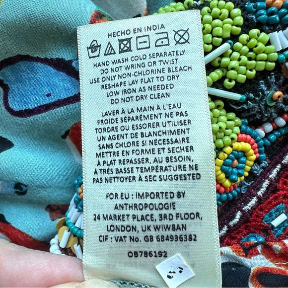ANTHROPOLOGIE Akemi + Kin Karmina Sky Blue Beaded Dress with Pockets Size 2 - Picture 10 of 14